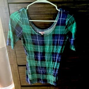 Plaid Bongo shirt. Size medium